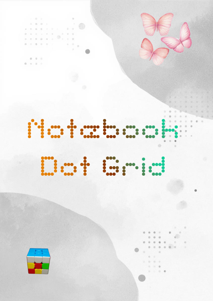 dot grid notebook printable cover (A4 PDF)
