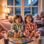 Indoor activities for kids on rainy days - children playing by window with games and books