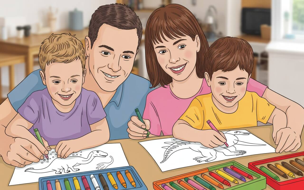 free dinosaur coloring pages for kids - family coloring together at home