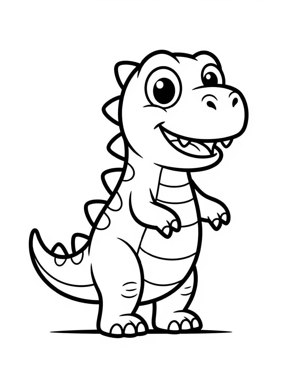 Best dinosaur coloring books for kids ages 4-8 - T-Rex coloring page