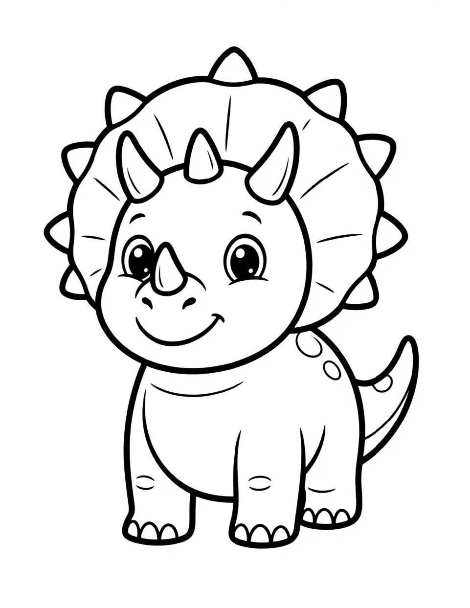 Best dinosaur coloring books for kids ages 4-8 - Triceratops coloring page