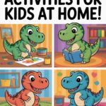 fun dinosaur activities for kids at home - dinosaur coloring painting and crafts