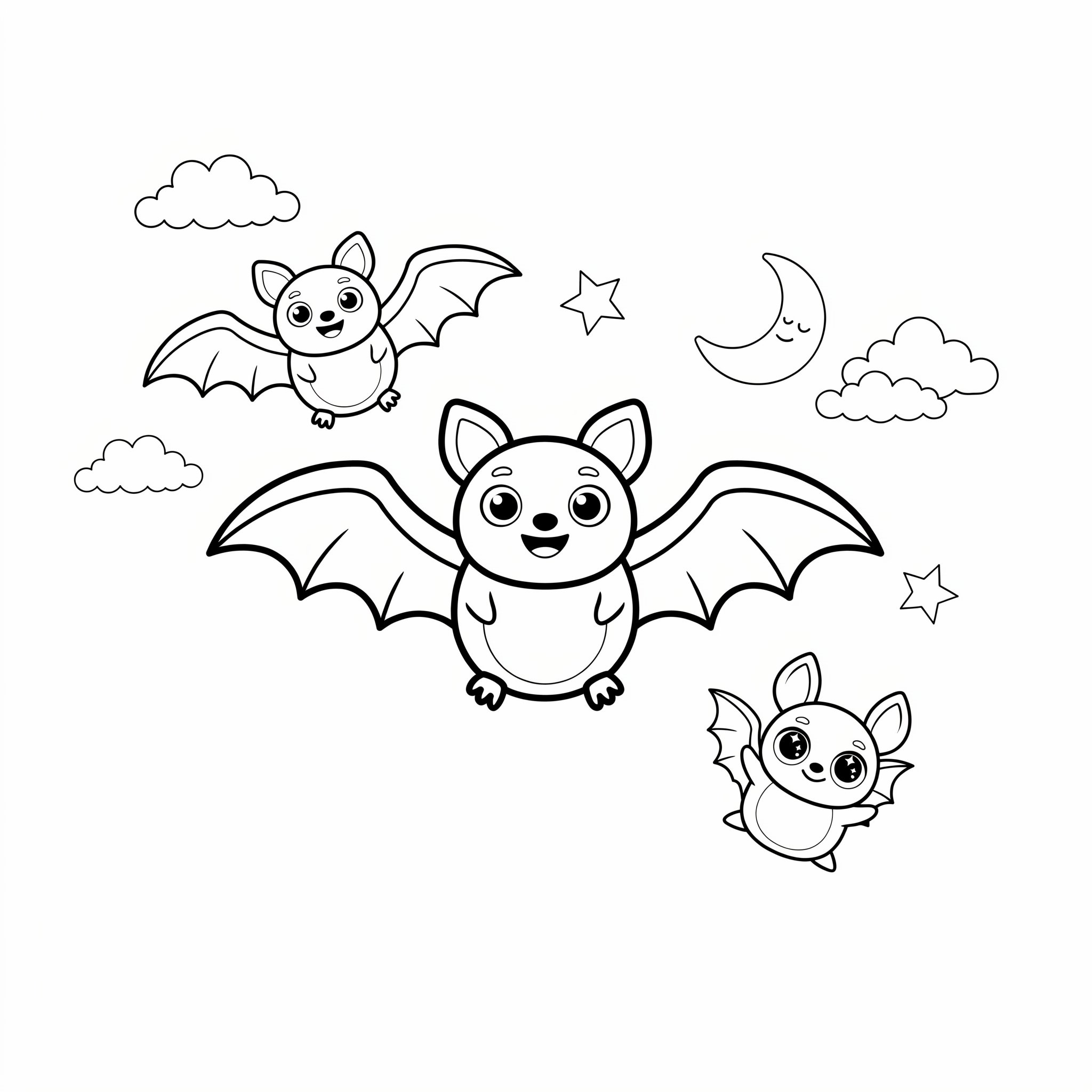 free halloween coloring pages for toddlers - cute bat coloring page ages 2-5