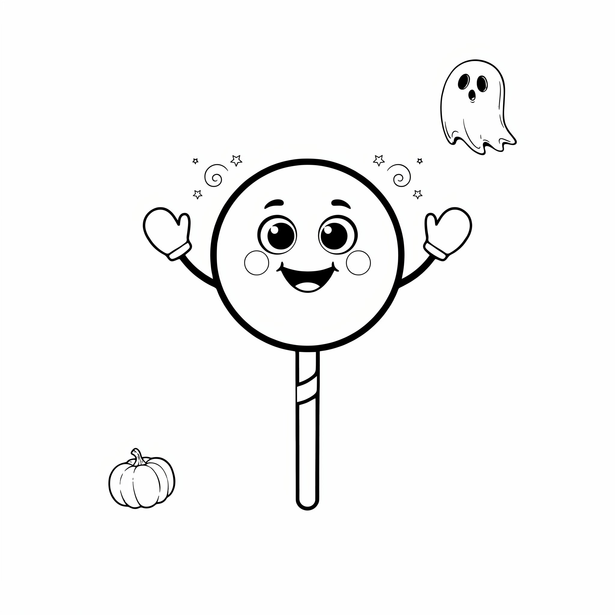 cute not scary halloween coloring pages for kids - cute candy coloring page ages 2-5