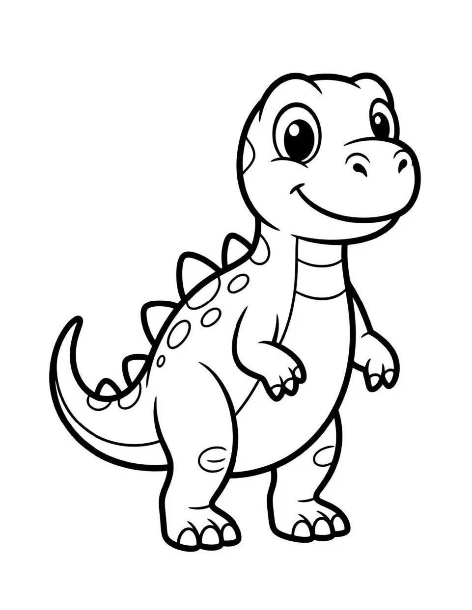 t-rex coloring pages for kids - small cute dinosaur coloring page ages 4-8